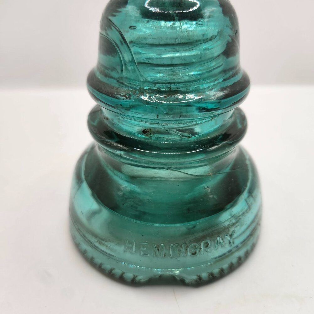 Vintage Teal Blue Glass Hemmingray 40 Insulator